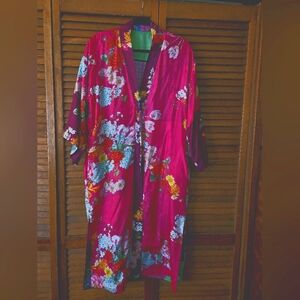 Johnny Was Silk Reversible Floral Kimono Robe NWT